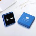 wholesale 925 Sterling Silver Blue Fire Opal Shark Stud Earrings for Women - Hypoallergenic Sea Life s-0-6