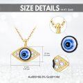 wholesale 14K Gold Blue Evil Eye CZ Pendant Necklace for Women-0-3
