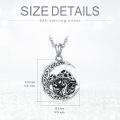 wholesale 925 Sterling Silver Gothic Skull Moon Pendant Necklace Satan Lilith Gift-0-4