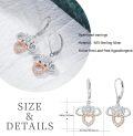 wholesale 925 Sterling Silver Metal Flower and Heart Shape Dangle Earrings with Cubic Zirconia - Hypoallergenic  for Women-0-4