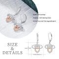 wholesale 925 Sterling Silver Metal Flower and Heart Shape Dangle Earrings with Cubic Zirconia - Hypoallergenic  for Women-0-4