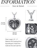 wholesale Dog Urn Necklace For Ashes S925 Sterling Silver Pet Dog Urn For Ashes Necklace Heart Urn Necklaces For Ashes Memorial Keepsake Cremation With Funnel Filler Animal Pendant Jewelry For Women -0-3