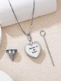 wholesale 925 Sterling Silver Heart Bee Cremation Keepsake Pendant Necklace with Funnel Kit and Chain - Always in My Heart-0-2