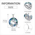 wholesale 925 Sterling Silver Round Blue Crystal Dragonfly Pendant Necklace for Women-0-4