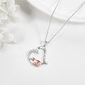 wholesale 925 Sterling Silver I Love You Forever Sloth Heart Pendant Necklace for Women Gifts-0-2