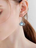wholesale 925 Sterling Silver Blue Moonstone Filigree Drop Earrings for Women-0-3