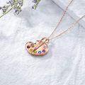 wholesale Rose Gold Palette Necklace with Paintbrushes and Crystals Graduation Jewelry for Women Class of 2023 Inspirational Gift-0-8