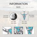 wholesale 925 Sterling Silver Turquoise Cactus Design Cow Head Pendant Necklace-0-3