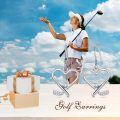 wholesale 925 Sterling Silver Platinum Plated Heart Hockey Stick Drop Earrings For Women-0-1