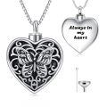wholesale 925 Sterling Silver Heart Shaped Tree of Life Cremation Pendant Urn Necklace w/Funnel Kit - Always in My Heart Memorial Keepsake Jewelry-0-1