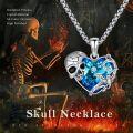 wholesale 925 Sterling Silver Blue Crystal Heart Pendant Necklaces for Women Gothic -0-4