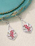 wholesale 925 Sterling Silver Pink Lily of the Valley Drop Earrings-0-36