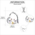 wholesale 925 Sterling Silver Love You Forever Heart Pendant with Chickens and Duck Necklace for Women Girls-0-3