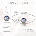wholesale Sterling Silver Colorful Crystal Anklet for Women Adjustable Foot Chain-0-9