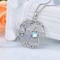 wholesale 925 Sterling Silver Moonstone Pentagram Triple Moon Hecate Sun Necklace - Wiccan Jewelry-0-1