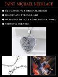 wholesale 925 Sterling Silver Heart Saint Necklace with Angel Amulet Medal Jewelry for Women (with Gift)-0-4
