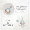 wholesale 925 Sterling Silver Teardrop Moonstone Orange Floral Pendant Necklace-0-3