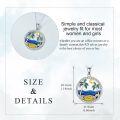 wholesale 925 Sterling Silver Beach Scene Pendant with Coconut Trees and Seashells Necklace for Women-0-5
