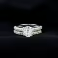 TOUPOP Sterling Silver Moissanite Bridal Engagement Wedding Ring Set-0-2