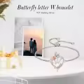 TOUPOP Sterling Silver & Rose Heart W Letter Butterfly Link Bracelet Gift-0-2
