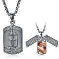 wholesale 925 Sterling Silver Basketball Cross Photo Locket Necklace for Men's Gifts -0-0