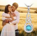 wholesale 925 Sterling Silver Turquoise Celtic Knot Pendant Necklace-0-2