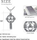 wholesale 925 Sterling Silver Celtic Knot Trinity Circle Cross Pendant Necklace  Norse Viking Jewelry for Men Women-0-5