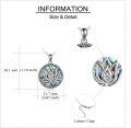 wholesale 925 Sterling Silver Abalone Shell Lotus Pendant Necklace Yoga Jewelry for Women-0-3