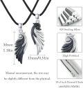 wholesale 925 Sterling Silver Winged Couples Necklaces - Black & White Angel Pendants for Lovers' Gifts-0-3