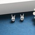 wholesale 925 Sterling Silver Gothic Rocker Skull Skeleton Hand Stud Earrings Halloween Punk Gift for Her-0-3