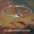 wholesale 925 Sterling Silver Dolphin Pendant Chain Bracelet-0-1