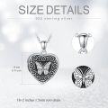 wholesale 925 Sterling Silver Butterfly & Flowers Photo Locket Pendant with Chain - Holds Pictures Inside for Women Girls -0-3