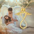 wholesale 10K Gold Angel Wing Infinity Love Heart Pendant Necklace for Women Gifts-0-5