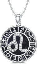 wholesale Sterling Silver Blue Sandstone 12 Zodiac Constellation Necklace for Women Men-0-20