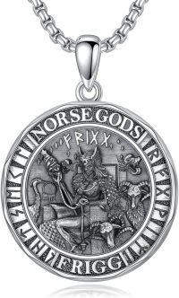 wholesale 925 Sterling Silver Norse God Frigg Pendant Necklace  Viking Jewelry for Men-D02-Viking Frigg