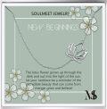 wholesale 925 Sterling Silver Om Lotus Sideways Necklace w/ New Beginnings Insp.Quote Greeting Card for Her-0-0