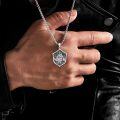 wholesale 925 Sterling Silver Saint Christopher Shield Necklace for Men Women Catholic Protection  47cm Chain Length-0-4