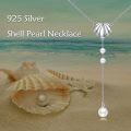 wholesale 925 Sterling Silver Scallop Shell & Freshwater Pearls Y-Necklace with Honeycomb Design Pendant-0-4