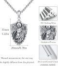 wholesale 925 Sterling Silver Archangel St. Michael Protect Us Pendant Shield Necklace-0-4