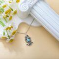 wholesale 925 Sterling Silver Anchor Necklace With Heart Design And Turquoise Gemstone-0-3