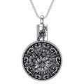 TOUPOP Sterling Silver Sunflower Urn Necklace with Stone For Ashes Cremation Memorial Jewelry-0-0