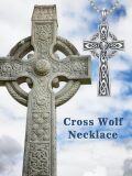 wholesale 925 Sterling Silver Celtic Knot Wolf Head Star of David Cross Pendant Necklace for Men Boys' Gift Ideas-0-5
