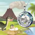 TOUPOP Sterling Silver Crystal Dinosaur Necklace Christmas Gift For Women-0-1