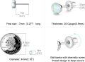 wholesale 925 Sterling Silver 4mm Round Simulated Opal Screw-Back Stud Earrings for Women-0-3