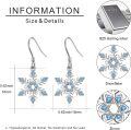 wholesale 925 Sterling Silver Blue Crystal Snowflake Drop Earrings Hypoallergenic Jewelry for Women Girls Gift 4cm Long-0-5