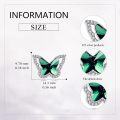 wholesale 925 Sterling Silver Butterfly Crystal Stud Earrings - 0.38x0.56 Hypoallergenic Freedom & Luck Gift for Women-0-3
