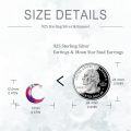 wholesale 925 Sterling Silver Crescent Moon Star Stud Earrings Purple Galaxy Design-0-4