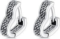wholesale 925 Sterling Silver Celtic Knot Heart Shape Huggie Earrings for Women Girls Gift Set-Celtic Knot Heart-1