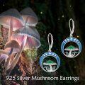 wholesale 925 Sterling Silver Mushroom Moonstone Leverback Earrings for Women Girls Mom Daughter Gift-0-5