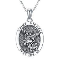 wholesale 925 Sterling Silver Saint Michael Prayer Pendant Necklace Wholesale For Men Women Gifts-St Michael Necklace